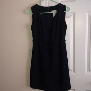 Navy blue tie belt dress